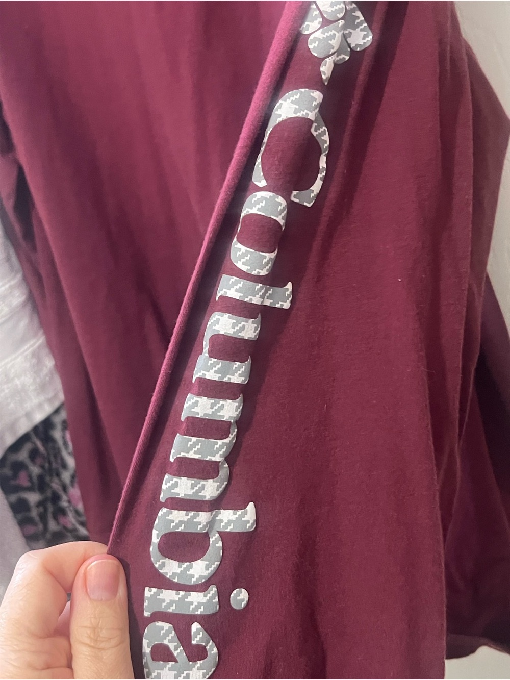 Columbia Women's Long Sleeve Tee - Burgundy with Silver Logo